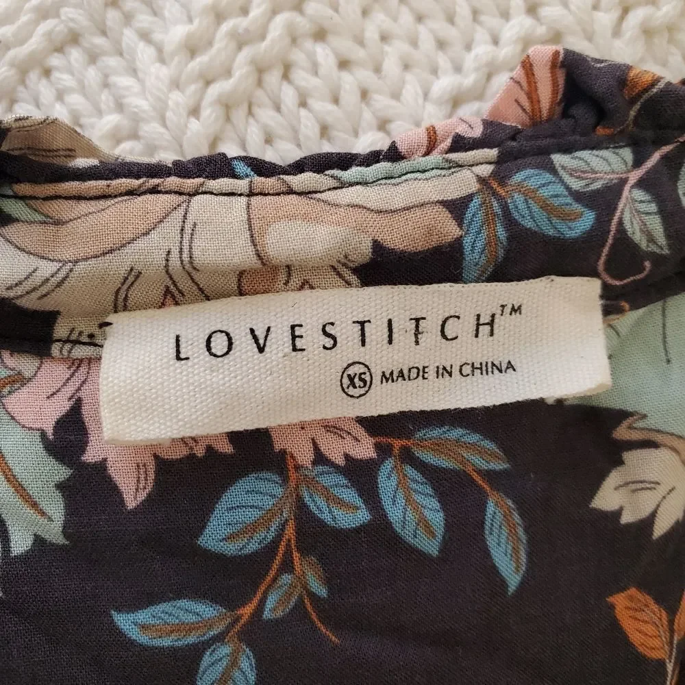 Lovestich Mimi Flutter Sleeve Top sz Xs